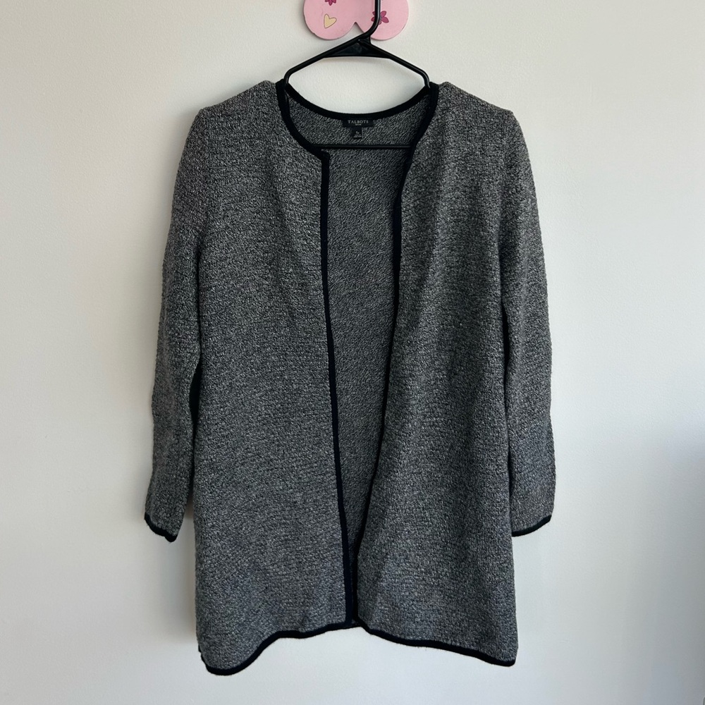 Talbots Gray Open-Front Sweater - Picture 2 of 6